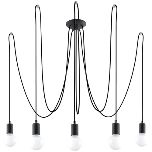 Żyrandol EDISON 5 czarny