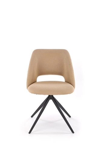 Krzesło biurowe Maeba obrotowe tapicerowane beżowe nowoczesne do biura i sypialni Intesi