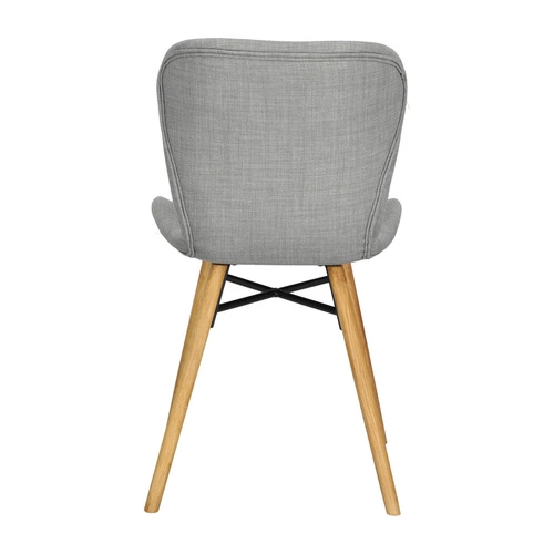 Krzesło tapicerowane Batilda Actona szare do jadalni nowoczesne z drewnianymi nogami