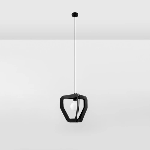 Lampa wisząca Tres czarna nowoczesna do salonu kuchni lub nad wyspę metalowa 33 cm