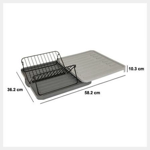 Ociekacz do naczyń na blat szary 5five simply smart prostokątny z wyjmowaną tacą 58 cm