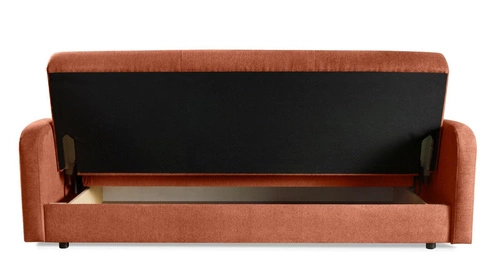 Sofa rozkładana 3 osobowa Corsica skandynawska z funkcją spania do salonu pomarańczowa