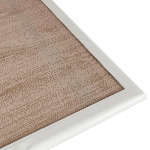 Stół ogrodowy rozkładany Barcelona 110x70 nowoczesny szklany efekt drewna biały Intesi