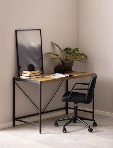 Biurko industrialne Bahamas dąb rustykalny 120x60 cm nowoczesne do pracy i biura Actona