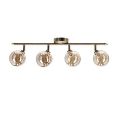 Lampa sufitowa Rodia listwa patynowy 4x40W G9 klosz bursztynowy