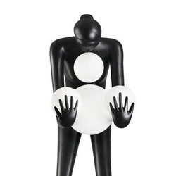 Lampa podłogowa WOMAN-2 BLACK czarna 190  cm