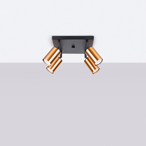 Plafon sufitowy WINX 4 czarny miedź nowoczesny do salonu i sypialni stalowy 25 cm