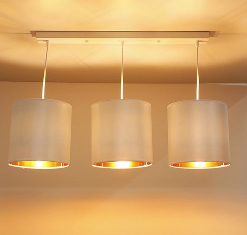 Lampa wisząca Atlanta biały 3x40W E27 abażur biały