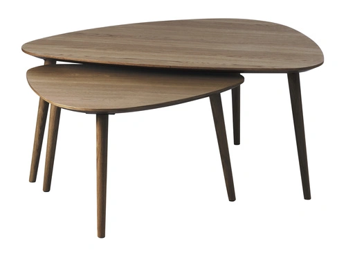 Zestaw stolików kawowych Alor 2w1 dębowy dymiony nowoczesny do salonu