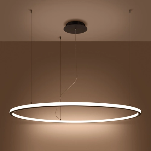 Żyrandol LED RISA 120 czarny nowoczesny do salonu i jadalni rozproszone światło