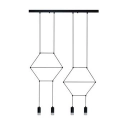 Lampa wisząca LINEA-4 LONG czarna 4-punktowa regulowana do jadalni nad stół