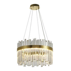 Żyrandol kryształowy LED ROYAL Step into Design złoty 50 cm do salonu i jadalni