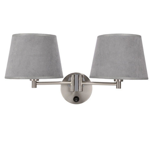 Kinkiet ścienny Ibis klasyczny z abażurem grafitowym do sypialni lub salonu CANDELLUX