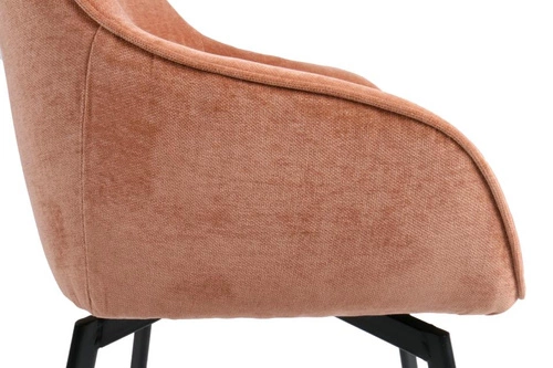 Krzesło tapicerowane Clara Actona brązowe obrotowe z podłokietnikami do jadalni nowoczesne