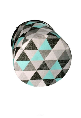 Pufa nowoczesna Triangles Intesi okrągła do salonu i sypialni, tapicerowana filcem