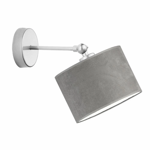 Kinkiet ścienny glamour TETE LYSNE szary welurowy z regulacją do sypialni lub salonu