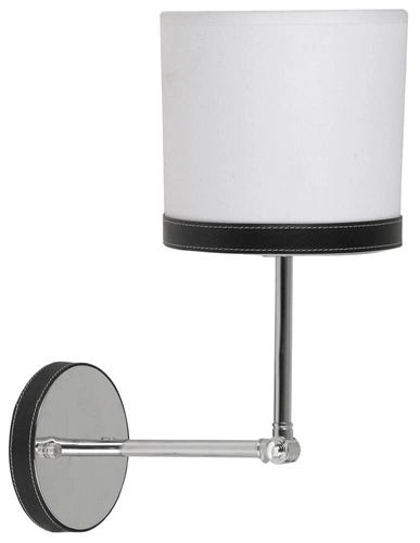 Kinkiet Tida 1x40W E14 chrom/abażur płótno/skóra