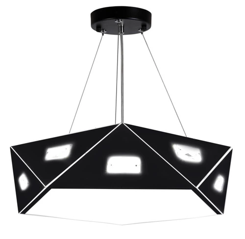 Lampa sufitowa LED Nemezis czarna 42 cm nowoczesna lampa wisząca do salonu i jadalni