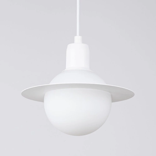 Lampa wisząca kula HYPERION 1 biała nowoczesna do salonu i jadalni regulowana 125 cm