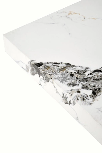 Liton nowoczesny stolik kawowy kwadratowy biały marmur glamour do salonu 80x80 cm