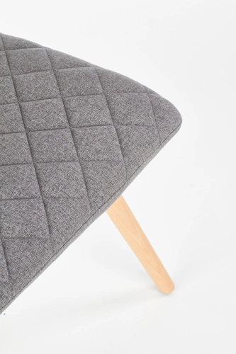 Krzesło tapicerowane Kolorado szare skandynawskie do jadalni i kuchni na drewnianych nogach