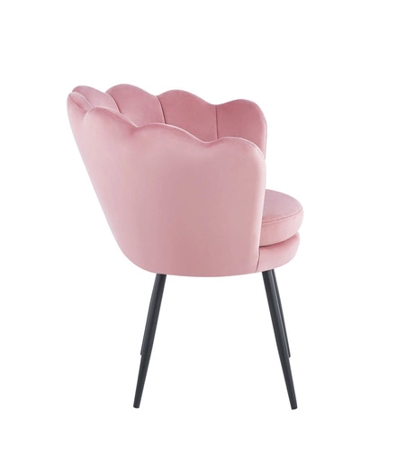 Krzesło muszelka Fiona VIC różowy jasny/nogi czarne