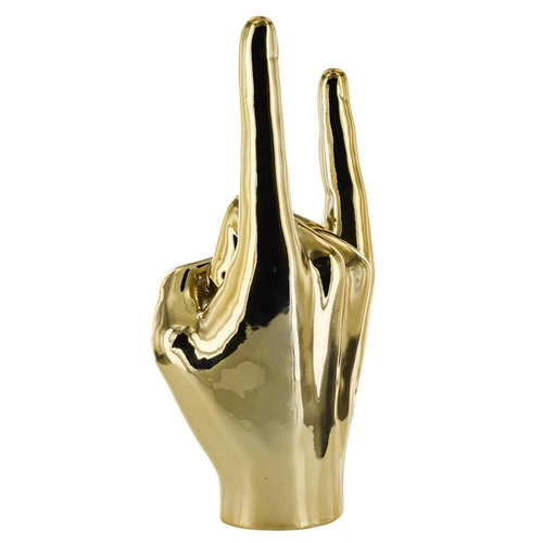 Figurka dekoracyjna Dłoń Rock and Roll Intesi złota ceramiczna do salonu lub na prezent