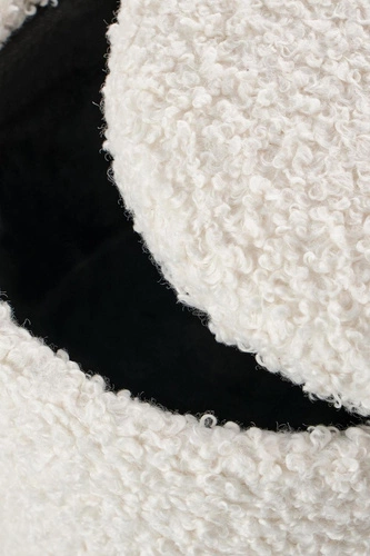 Zestaw 2 puf Nacun boho bouclé kremowe ze schowkiem do salonu i przedpokoju Intesi