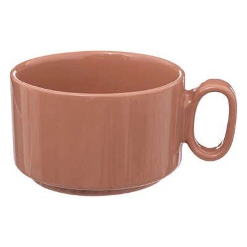 Zestaw 4 nowoczesnych kubków ceramicznych Coll 250 ml w złotym stojaku do kawy i herbaty