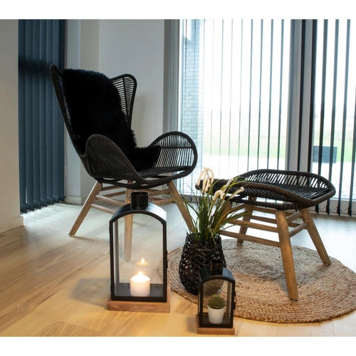 Dywan okrągły jutowy Bombay 90 cm boho do salonu i sypialni naturalny Intesi