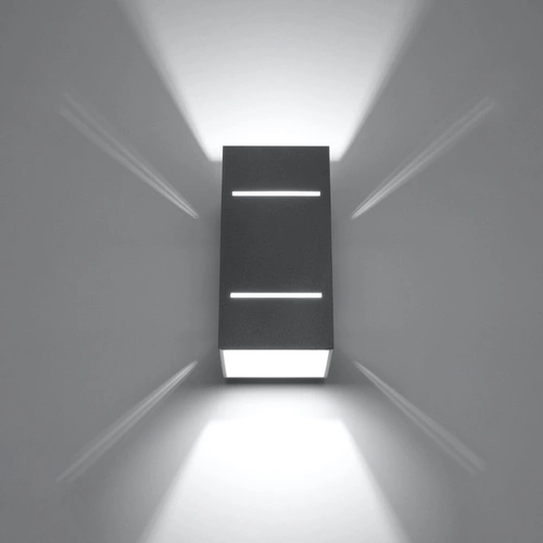 Nowoczesny kinkiet ścienny Blocco szary aluminiowy do sypialni i salonu Sollux Lighting