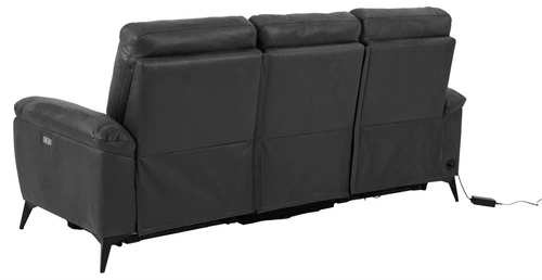 Sofa 3 osobowa Rana szara nowoczesna z regulowanym oparciem do salonu Actona Barry fabric