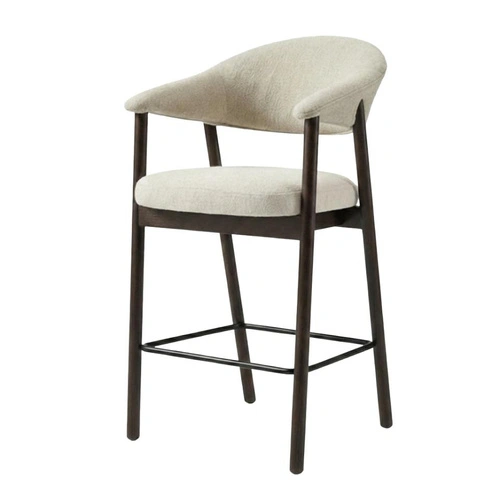 Hoker Elk tapicerowany skandynawski do wyspy kuchennej piaskowy z oparciem