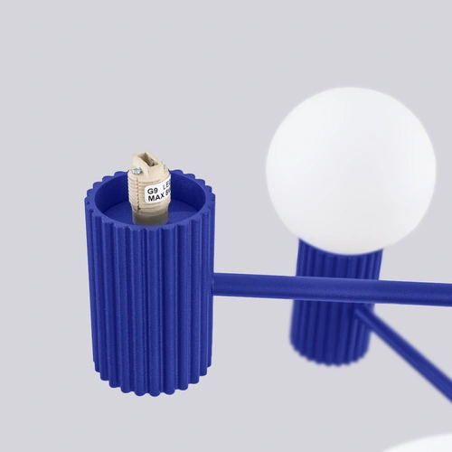 Żyrandol nowoczesny HALO 6 ultramaryna lampa sufitowa do salonu i jadalni