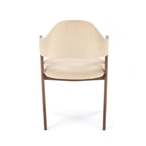 Krzesło tapicerowane Island beżowe z podłokietnikami do jadalni nowoczesne skandynawskie Intesi