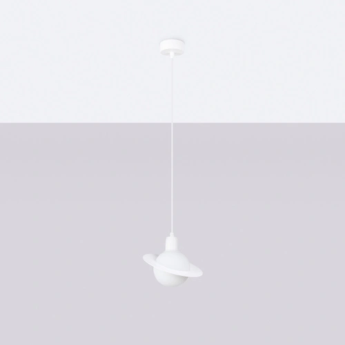 Lampa wisząca kula HYPERION 1 biała nowoczesna do salonu i jadalni regulowana 125 cm