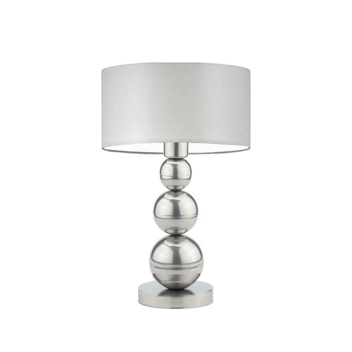 Lampka nocna HONOLULU nowoczesna z abażurem jasny szary srebrny do sypialni i salonu