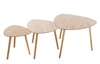 Zestaw 3 stolików kawowych Mileo S drewnianych do salonu skandynawskich naturalnych