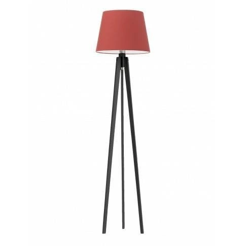Lampa podłogowa CURACAO abażur czerwony stelaż hebanowy