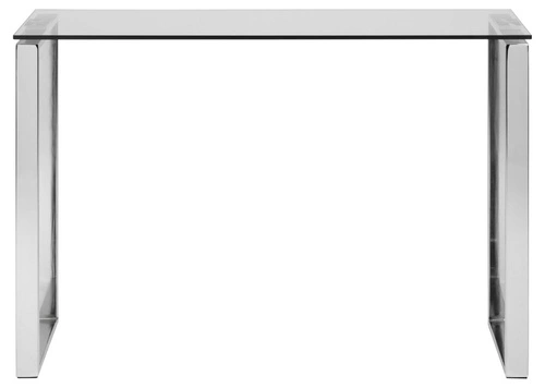 Konsola szklana Katrine Actona nowoczesna glamour do przedpokoju i salonu chrom połysk