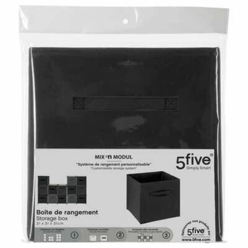 Pudełko do regału 31x31 szare materiałowe składane z uchwytami 5five simply smart