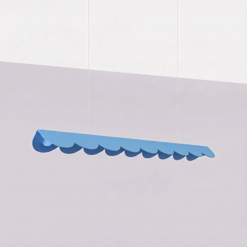 Lampa wisząca BISCUIT LED błękitna regulowana nad wyspę 98,5 cm