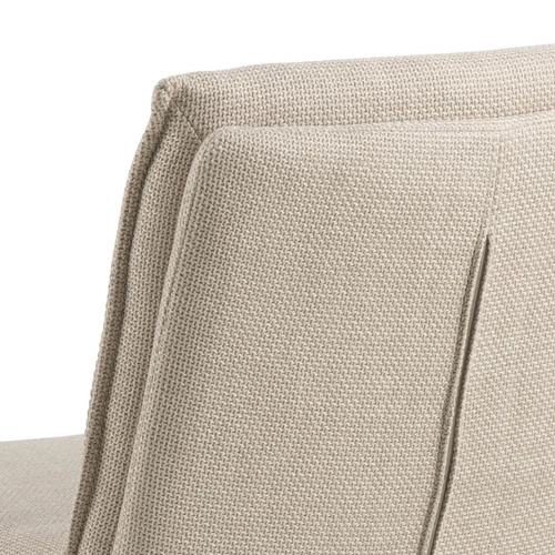 Krzesło tapicerowane Flynn beżowe obrotowe do jadalni i salonu nowoczesne na czarnych nogach