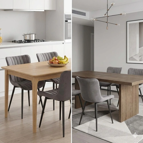 Krzesło Roxino VIC tapicerowane welurowe szare do jadalni i salonu na czarnych nogach Intesi