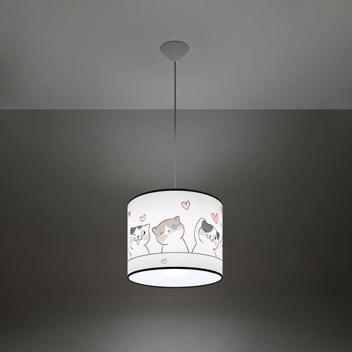 Lampa wisząca CAT 30 nowoczesna kolorowa do pokoju dziecięcego rozproszone światło 30 cm