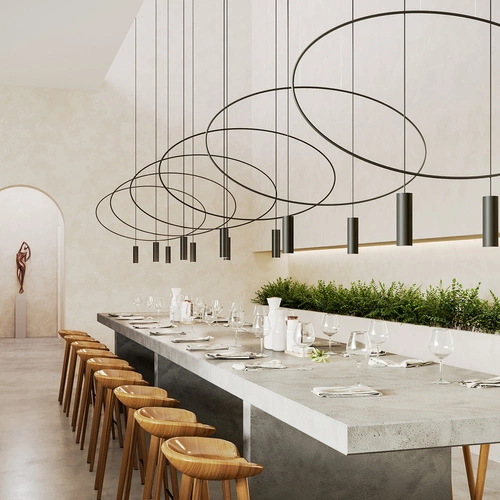 Lampa wisząca Holar 2 czarna nowoczesna do salonu i nad stół Thoro metalowa