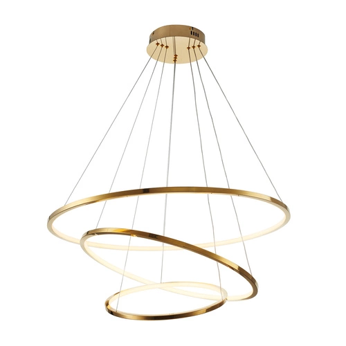 Lampa sufitowa LED CIRCLE SLIM Step into Design złota regulowana do salonu i jadalni