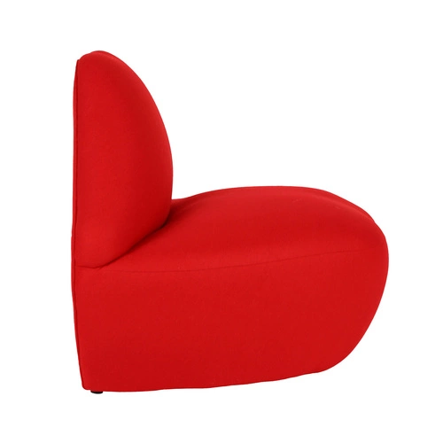 Fotel wypoczynkowy Usta 1 czerwony wełniany do salonu nowoczesny inspirowany Kiss Bocca
