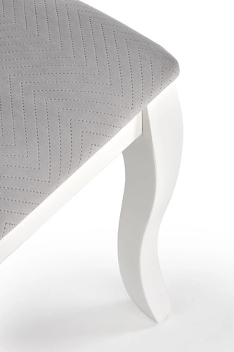 Krzesło tapicerowane Gilbert do jadalni i salonu szare z białymi nogami glamour Intesi