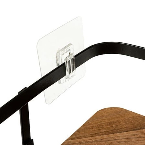 Blackacia półka łazienkowa narożna czarna z drewna akacjowego bez wiercenia 5five simply smart